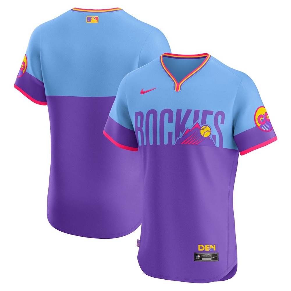 Colorado Rockies Nike 2025 City Connect Elite Jersey - Purple - Picture 8 of 8
